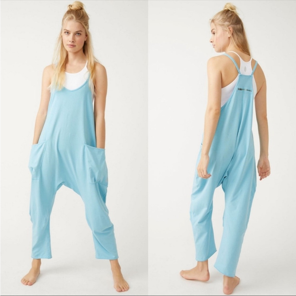 Free people movement hot shot onesie in blue sage